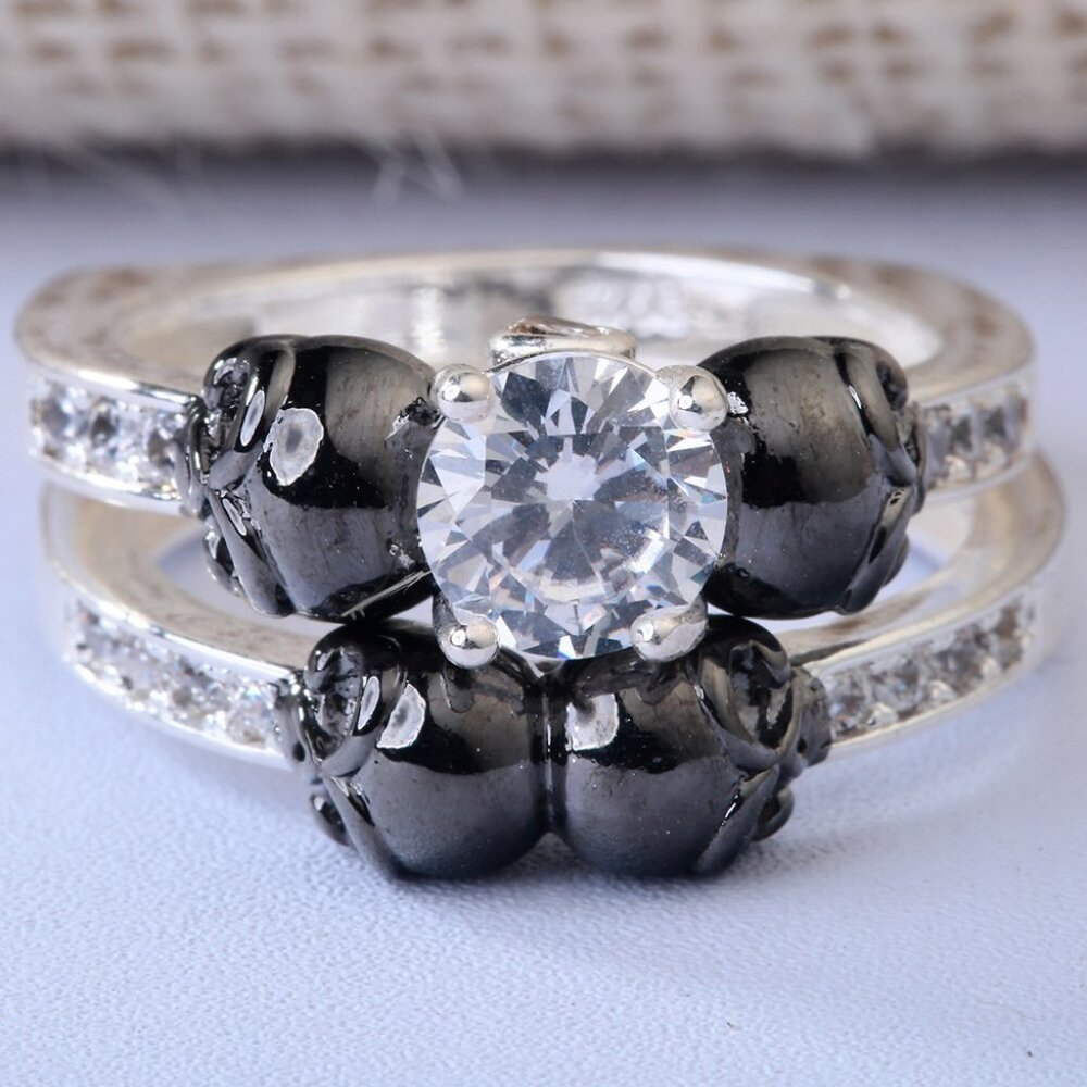 3 for $30 Buy 2 get 1 Free Women's Skull Fashion Ring Skeleton Punk Goth Jewelry - Picture 2 of 4